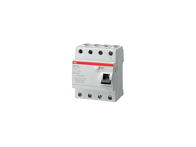 Interruptor Diferencial ABB F204 AC Tetrapolar 40A 30mA Tipo AC Carril DIN